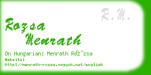 rozsa menrath business card